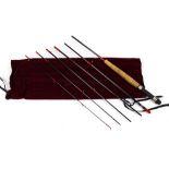 A Shakespeare Deluxe travel fly rod, in six sections, 2.7 m line 6-7.