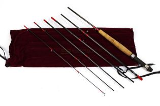 A Shakespeare Deluxe travel fly rod, in six sections, 2.7 m line 6-7.