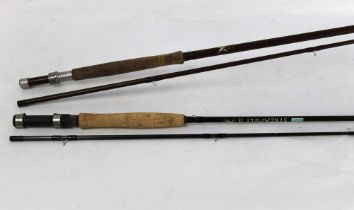 A Bruce & Walker trout fly rod, in two sections 9' 6", together with a Leeda XXL Stream Fly 2,
