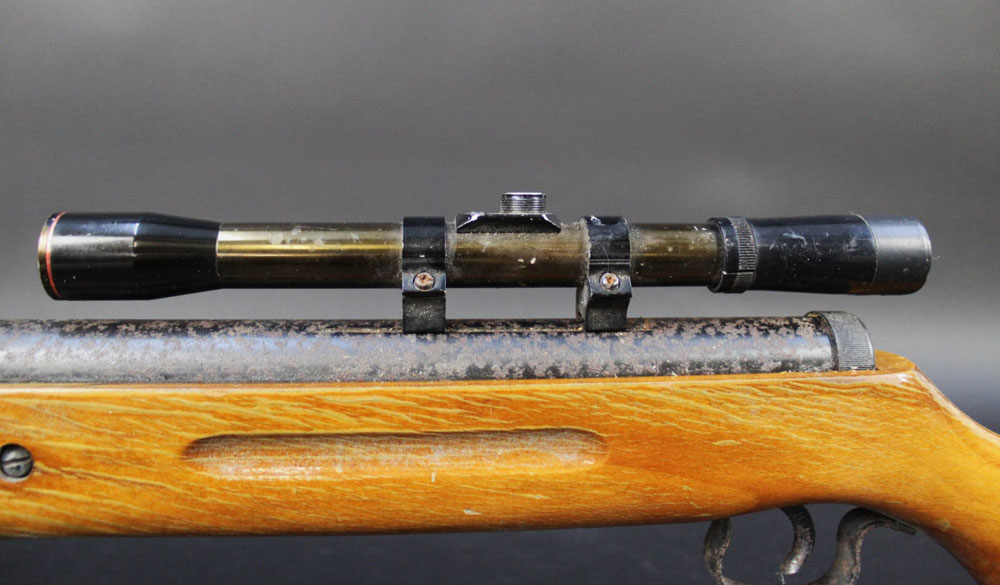 A cal 22 break barrel air rifle, possibly Chinese, fitted with a telescopic sight (scope), - Image 8 of 10