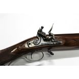 A Pedersoli Mortimer cal 54 black powder flintlock rifle, with a 35 1/2" barrel,