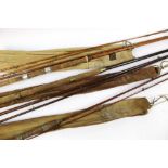 Three rods Sharpe of Aberdeen, The Aberdeen split cane salmon fly rod,