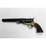 An Italian Navy Model 1851 black powder revolver, with 7" hexagonal barrel, 36 cal. Serial No.