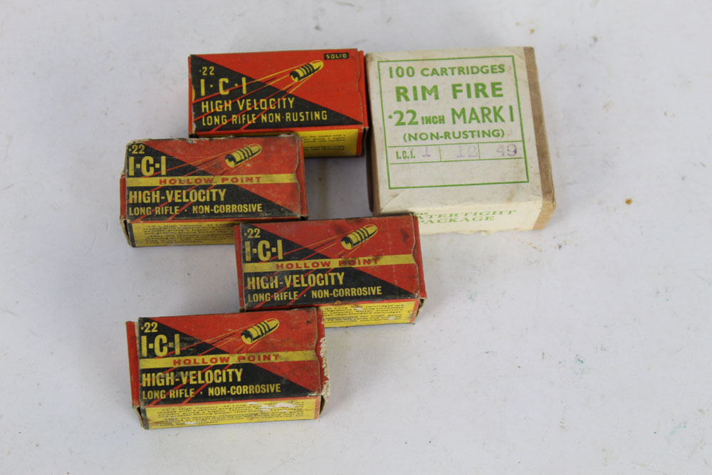 Three hundred cal 22 LR rifle cartridges, to include 100 dated 1/12/49.