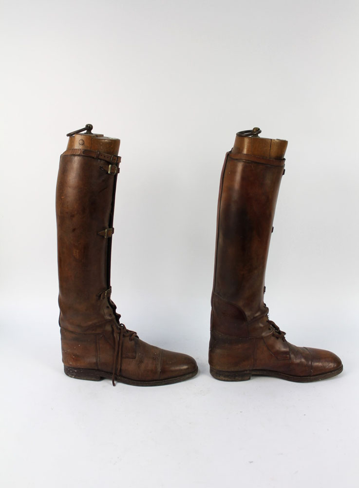 A pair of ladies tan leather riding boots, - Image 4 of 7