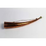 A brass and copper hunting horn,