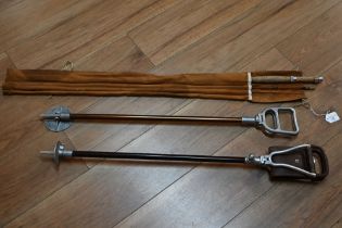 Two shooting sticks and split cane fishing rod