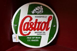Reproduction cast metal Castrol Motor Oil advertising plaque