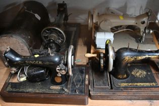 Four vintage sewing machines - Singer etc NOTE - Singer and Winfield machines WITHDRAWN