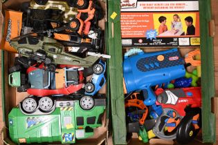 Two boxes of toys - recycling lorry and Simpsons board game