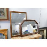 Two wooden mantel mirrors,