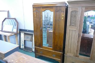 Early 20th century mirror door wardrobe