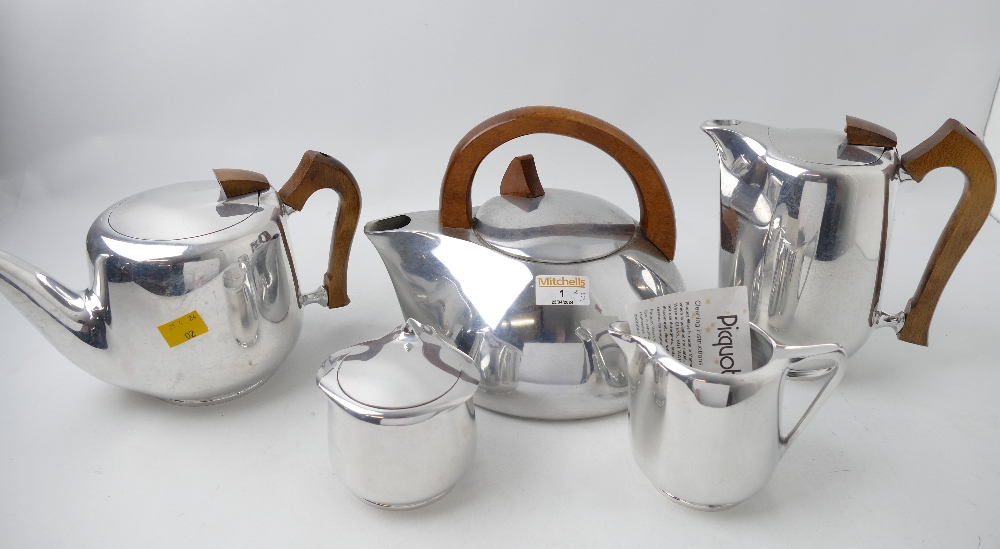 Five piece Picquot ware tea and coffee set, kettle, teapot, coffee pot, - Image 2 of 4