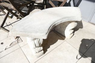 Composite garden bench in classical style, height 42 cm,