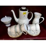 Royal Doulton Morning Star pattern coffee pot and similar cups and saucers