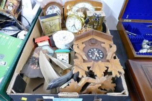 Box of clocks, cuckoo clocks,