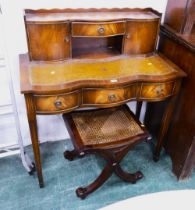 Reproduction writing desk with similar bergere seated chair