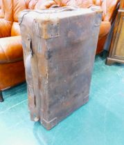 Large leather trunk, height 31 cm, width 92 cm,