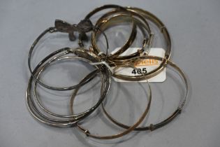 Silver bangles,