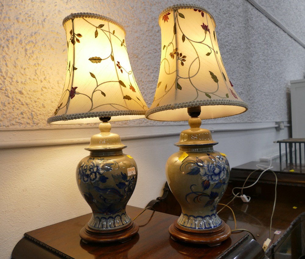 Pair of lamps with matching shades