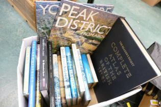Box of Lake District books and topography