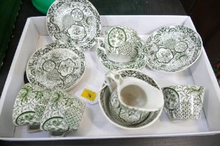 Late 19th century transfer printed coffee cups and saucers,