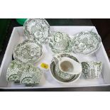 Late 19th century transfer printed coffee cups and saucers,