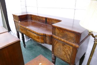 Large Regency William IV mahogany breakfront sideboard, height 116 cm, width 221 cm,