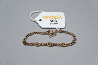 9 ct gold bracelet, weight 3.