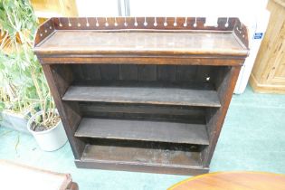 Unusual freestanding oak bookcase