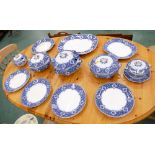 19th century transfer printed Berkeley pattern dinnerware