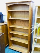 Pine freestanding bookcase, height 184 cm,
