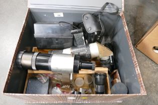 Box of camera and lenses