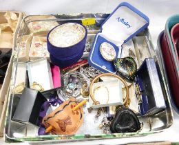 Box of costume jewellery, cufflinks,