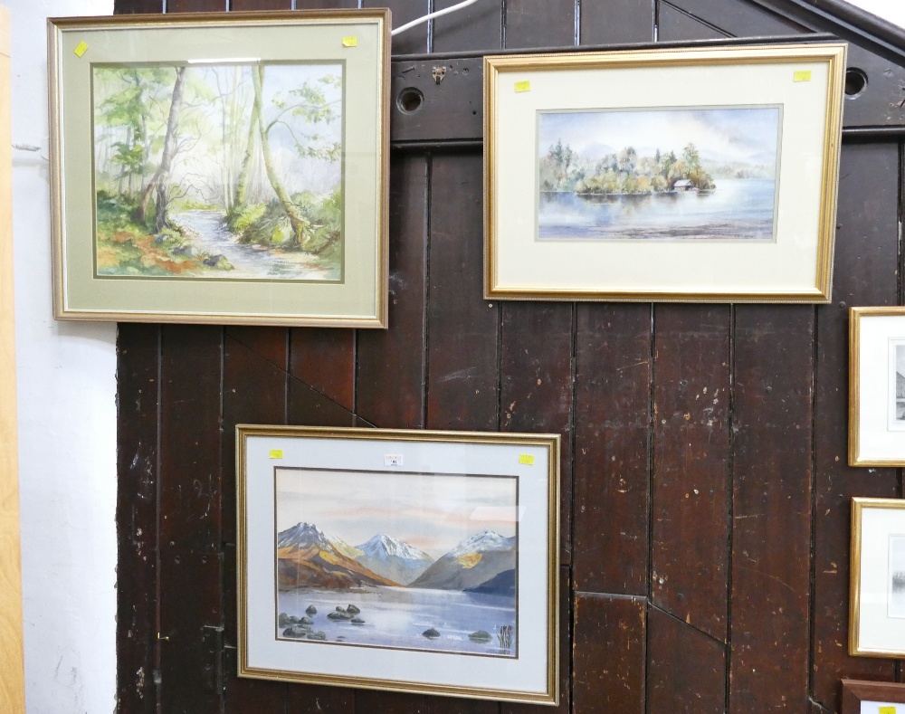 Three Lake District watercolours