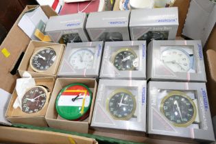 Box of Westclox alarm clocks