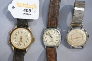 Three vintage wristwatches