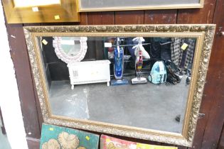 Gilt framed rectangular bevelled edge mirror,