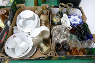 Two boxes of tealight holders, Limoges part tea set,