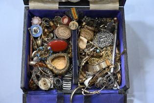 Box of vintage costume jewellery