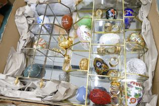 Decorative eggs and display shelves