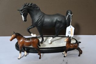 Horse ornament and Beswick horse and foal