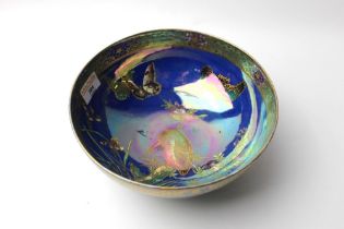 Maling Kingfisher lustre bowl, diameter 21.