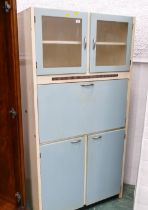 Retro blue and white kitchen unit