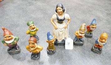 Early 20th century plaster Snow White and The Seven Dwarfs,