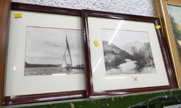 Two reproduction photographic prints of the Lake District
