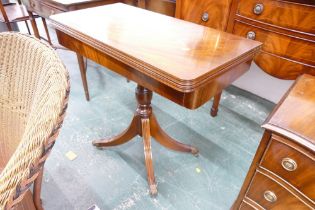 Reproduction mahogany turnover top table