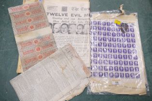 Unused Italian stamps and ephemera