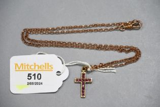 9 ct gold chain and crucifix,