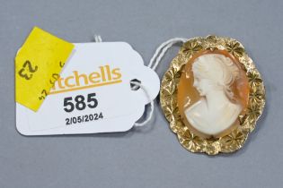 Cameo brooch in 9 ct gold mount